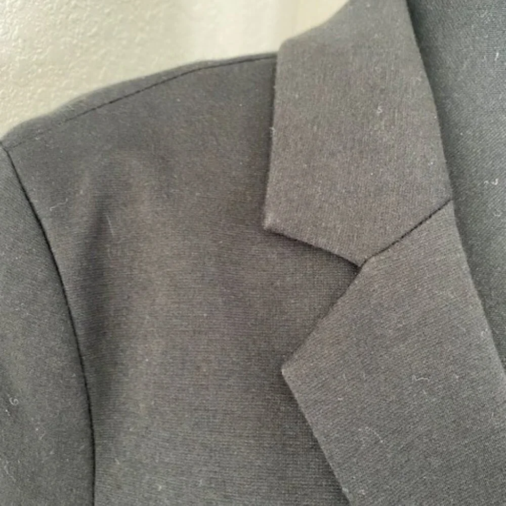NICOLE MILLER Original Black Knit Blazer Suit Jacket Sz Large